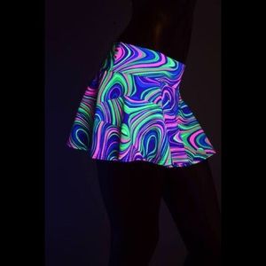 UV Reactive Coquetry Clothing Glow Worm Rave Skirt